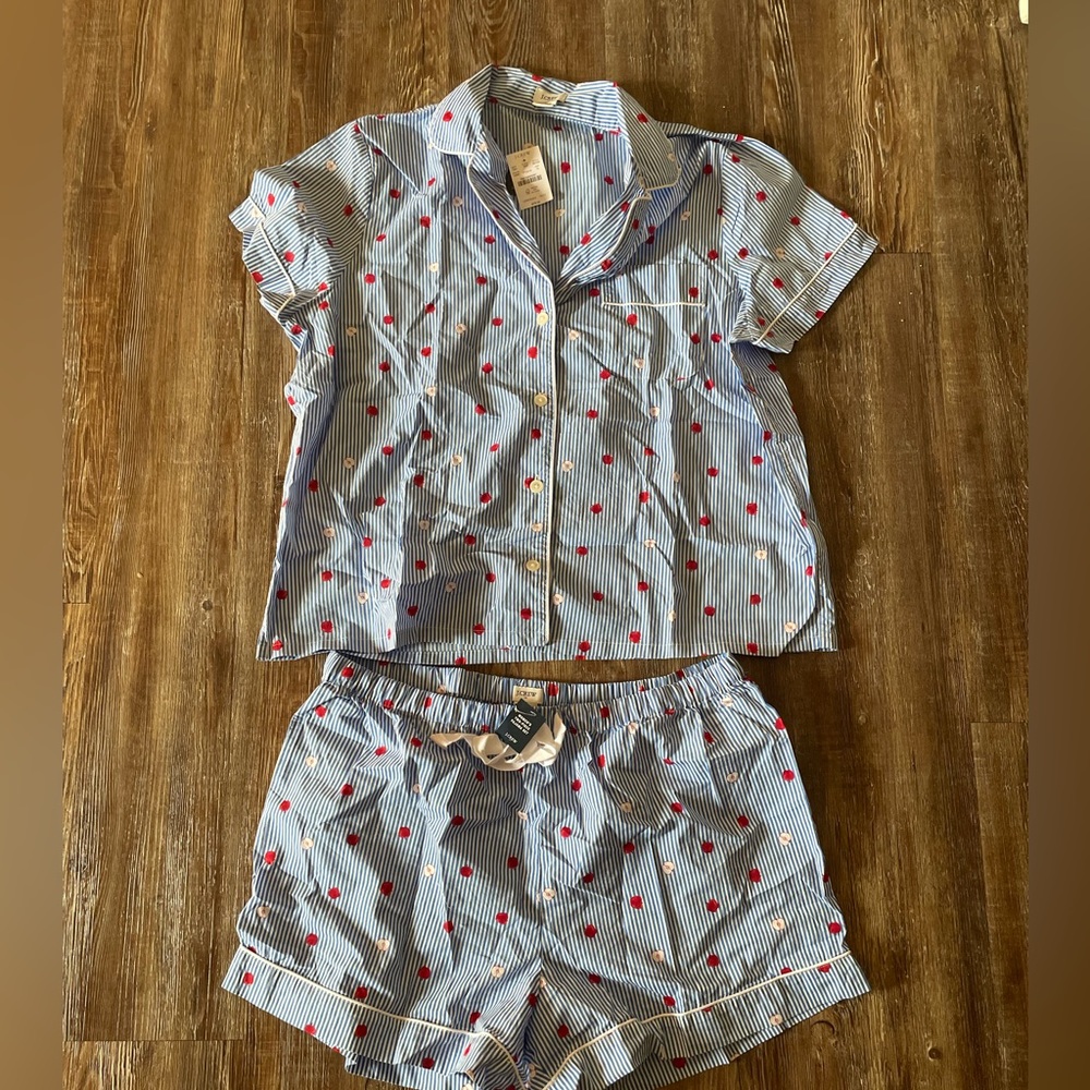 J. Crew Woman’s Pajama set (Apples and stripes)